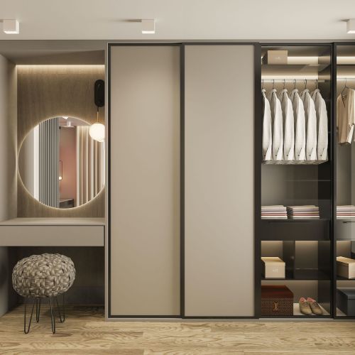 wardrobe design with dressing table